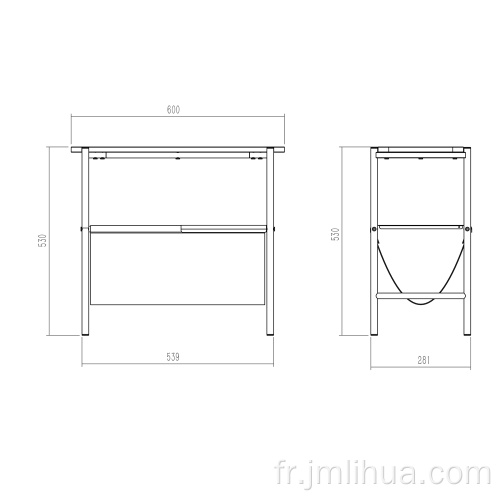 table d&#39;appoint avec double étagères